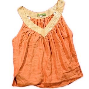 Derek Green: Leather collar Sleeveless Top